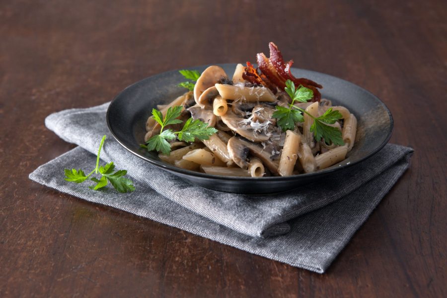 Gluten Free Penne with Mushroom Sauce