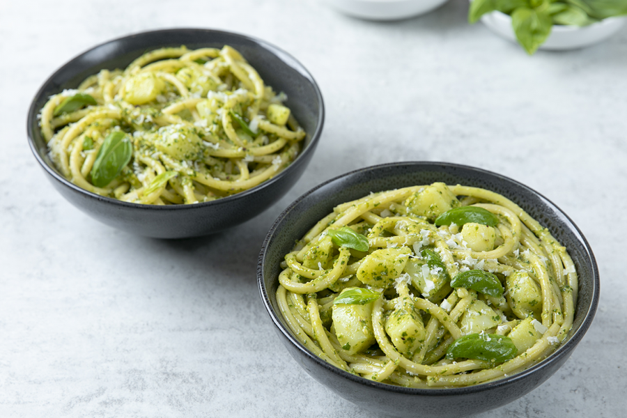 Bigoli with Pesto Genovese